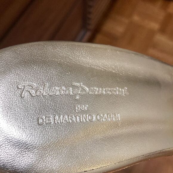 De Martino Capri Cork Wedge Leather Sandal. Strap with Turquoise & Gold Beads. - Picture 7 of 7